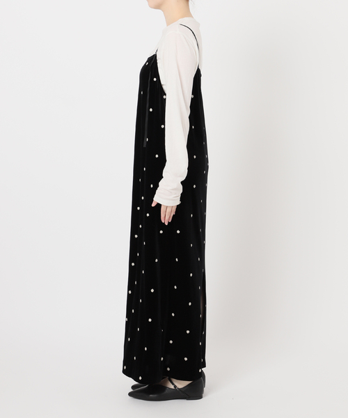 ベロアフラワー刺繍ワンピース 追加6》【WEB限定】手洗い可 / ベロアフラワー刺繍ワンピース