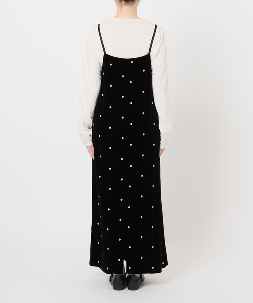 追加6》【WEB限定】手洗い可 / ベロアフラワー刺繍ワンピース