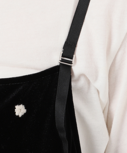 追加6》【WEB限定】手洗い可 / ベロアフラワー刺繍ワンピース