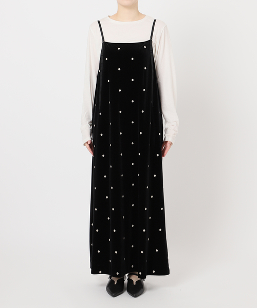 B.C STOCK（ベーセーストック）の「《追加6》【WEB限定】手洗い可 / ベロアフラワー刺繍ワンピース（ワンピース・レディース・ブラック・FREE）」の21枚目の写真