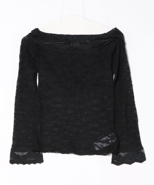 LILY BROWN(リリーブラウン)の「レースフーディートップス(Tシャツ/カットソー・レディース・ブラック/ピンク/アイボリー・F)」の2枚目の写真