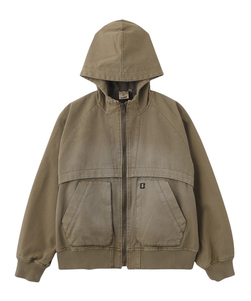 X-girl(エックスガール)の「ARCH LOGO HOODED JACKET(ブルゾン・レディース・ブラウン/ブラック・S/M)」の3枚目の写真