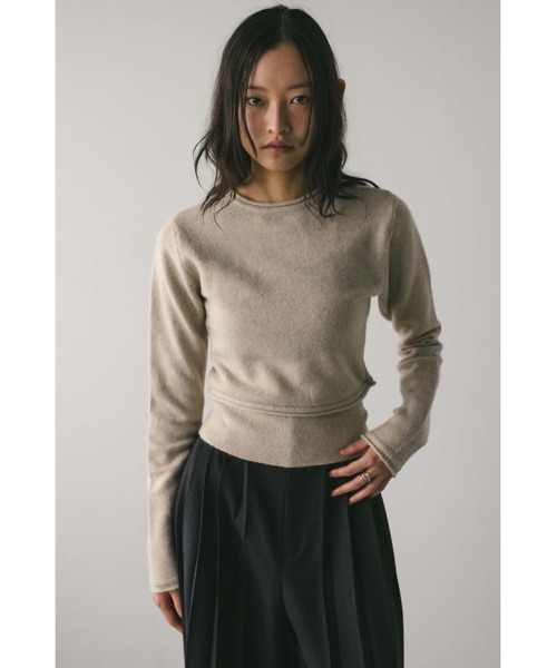 STYLEMIXER(スタイルミキサー)の「2WAYウエストマークニット(ニット/セーター・レディース・ベージュ/ブラック・SMALL/MEDIUM)」の9枚目の写真