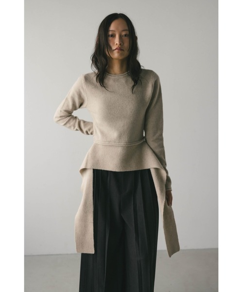 STYLEMIXER(スタイルミキサー)の「2WAYウエストマークニット(ニット/セーター・レディース・ベージュ/ブラック・SMALL/MEDIUM)」の4枚目の写真