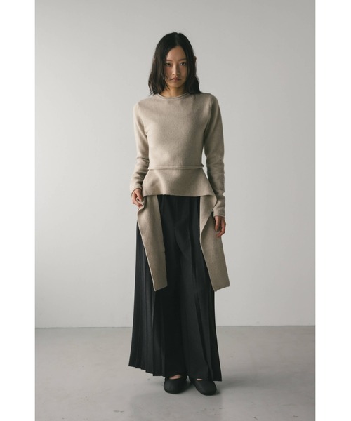 STYLEMIXER(スタイルミキサー)の「2WAYウエストマークニット(ニット/セーター・レディース・ベージュ/ブラック・SMALL/MEDIUM)」の5枚目の写真