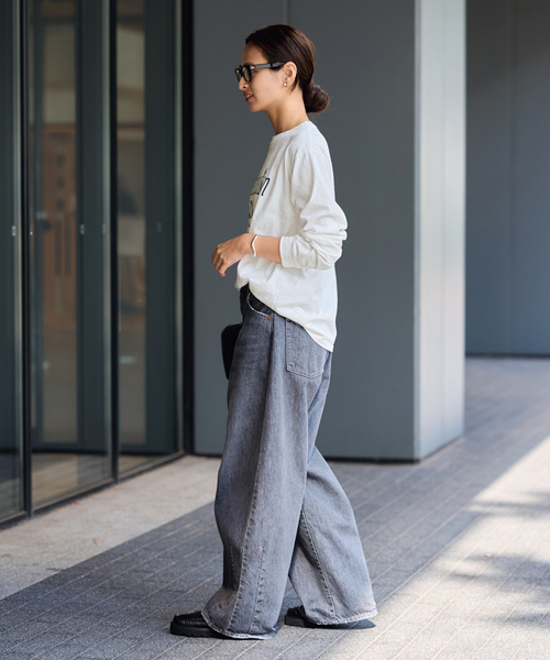 メッセージロゴロングTシャツ（Tシャツ/カットソー）｜FRAMeWORK