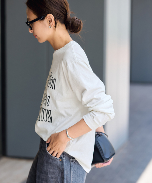 メッセージロゴロングTシャツ（Tシャツ/カットソー）｜FRAMeWORK