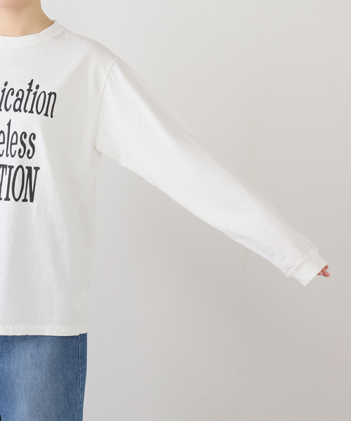 セール】メッセージロゴロングTシャツ（Tシャツ/カットソー
