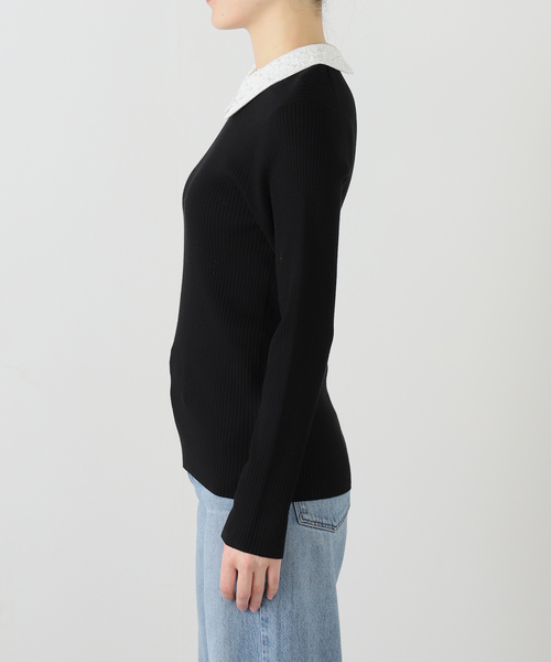 La TOTALITE（ラトータリテ）の「【洗える】パールカラー2WAYニット（ニット/セーター・レディース・チャコールグレー/ブラック・FREE）」の8枚目の写真