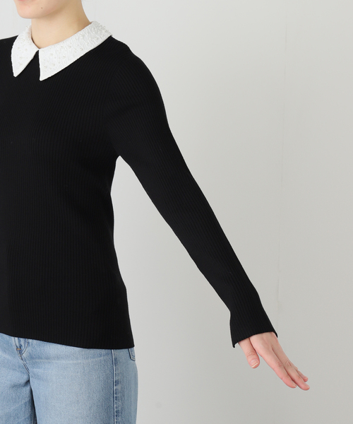 La TOTALITE（ラトータリテ）の「【洗える】パールカラー2WAYニット（ニット/セーター・レディース・チャコールグレー/ブラック・FREE）」の10枚目の写真