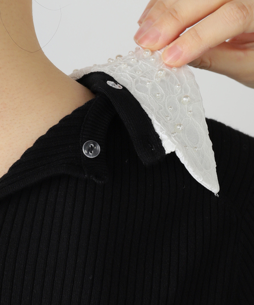 La TOTALITE（ラトータリテ）の「【洗える】パールカラー2WAYニット（ニット/セーター・レディース・チャコールグレー/ブラック・FREE）」の13枚目の写真