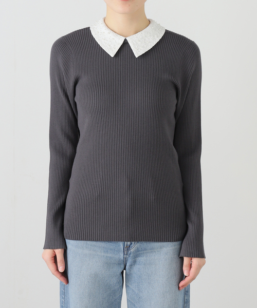 La TOTALITE（ラトータリテ）の「【洗える】パールカラー2WAYニット（ニット/セーター・レディース・チャコールグレー/ブラック・FREE）」の20枚目の写真