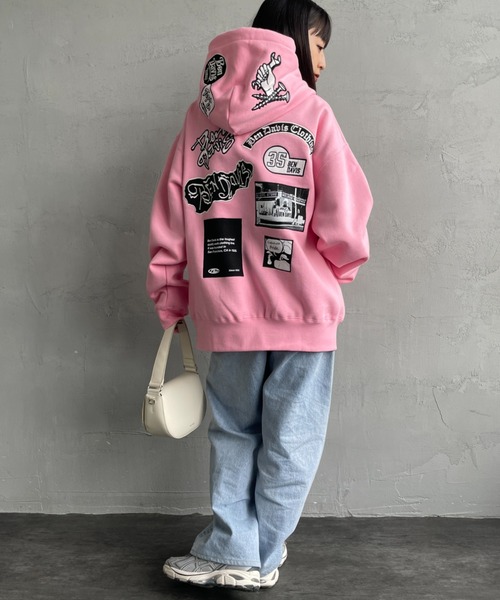 ben davis /カバーオール ピンク L ベンデイビス WEB限定】[BEN DAVIS/ベンデイビス] マルチワッペン バックプリント