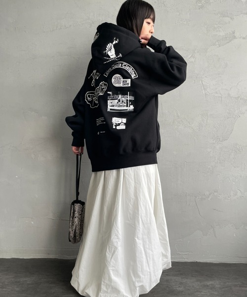 BEN DAVIS（ベンデイビス）の「【WEB限定】[BEN DAVIS/ベンデイビス] マルチワッペン バックプリントパーカー【追加】（パーカー・レディース・グレー/ピンク/ブラック・M/L/XL）」の4枚目の写真