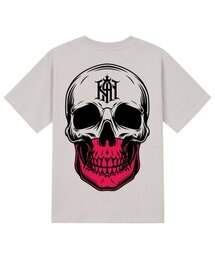 KTC0142 カクテルスカル 半袖Tシャツ - ベージュ