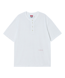 [COLLECTION LINE] リネンブレンドヴィンテージガーメントヘンリーネック半袖Tシャツホワイト