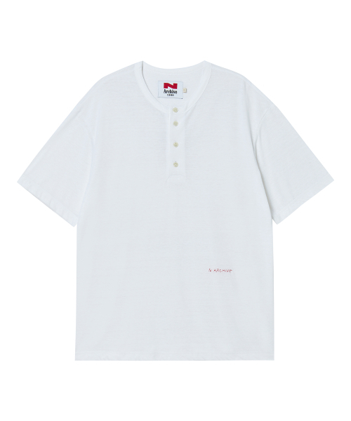 Beyond Closet（-）の「[COLLECTION LINE] リネンブレンドヴィンテージガーメントヘンリーネック半袖Tシャツホワイト（Tシャツ/カットソー・メンズ・その他・MEDIUM/LARGE）」の2枚目の写真