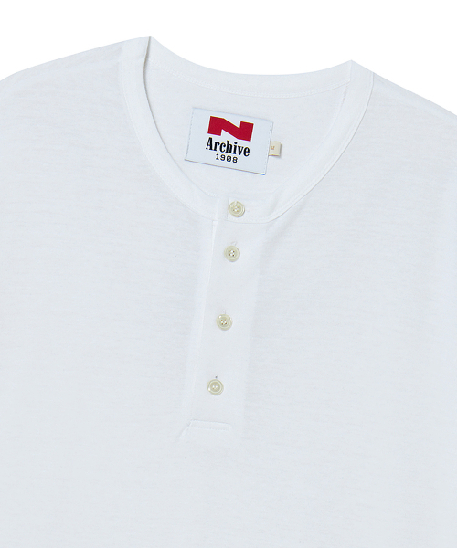 Beyond Closet（-）の「[COLLECTION LINE] リネンブレンドヴィンテージガーメントヘンリーネック半袖Tシャツホワイト（Tシャツ/カットソー・メンズ・その他・MEDIUM/LARGE）」の4枚目の写真