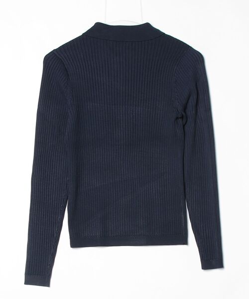 リブニット ロングスリーブ ポロ セーター（ニット/セーター）｜LAUREN
