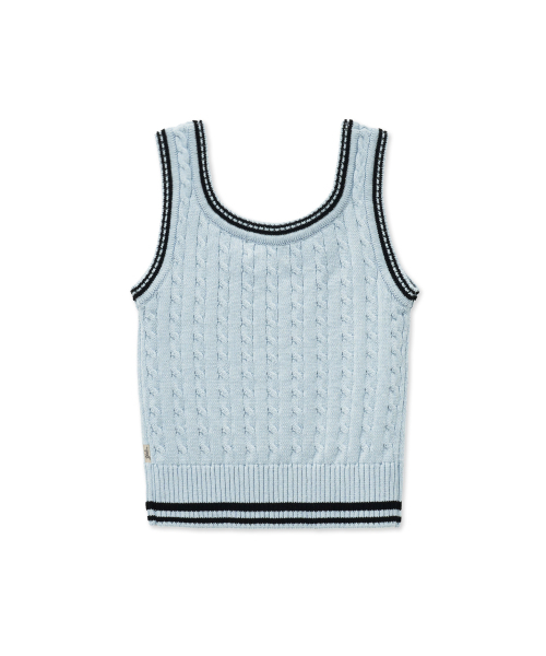 YALE(イェール)の「ケーブルニットノースリーブ_ブルーグレー(Tシャツ/カットソー・レディース・その他・SMALL/MEDIUM)」の3枚目の写真