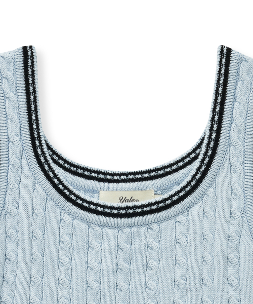YALE(イェール)の「ケーブルニットノースリーブ_ブルーグレー(Tシャツ/カットソー・レディース・その他・SMALL/MEDIUM)」の4枚目の写真