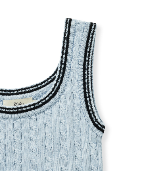 YALE(イェール)の「ケーブルニットノースリーブ_ブルーグレー(Tシャツ/カットソー・レディース・その他・SMALL/MEDIUM)」の5枚目の写真