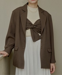 OLUN(�I����)��linen blend jacket/���l���u�����h�W���P�b�g(�e�[���[�h�W���P�b�g)