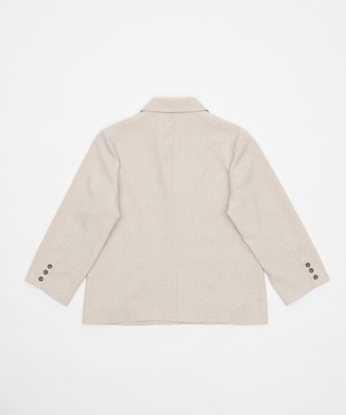 OLUN（オルン）の「linen blend jacket/リネンブレンドジャケット（テーラードジャケット・レディース・ベージュ/アイボリー/ブラウン/チェック・MEDIUM/SMALL）」の11枚目の写真