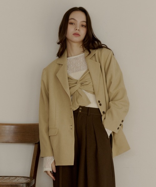 linen blend jacket/リネンブレンドジャケット（テーラードジャケット