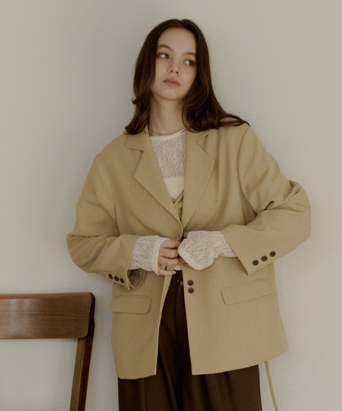 linen blend jacket/リネンブレンドジャケット（テーラードジャケット