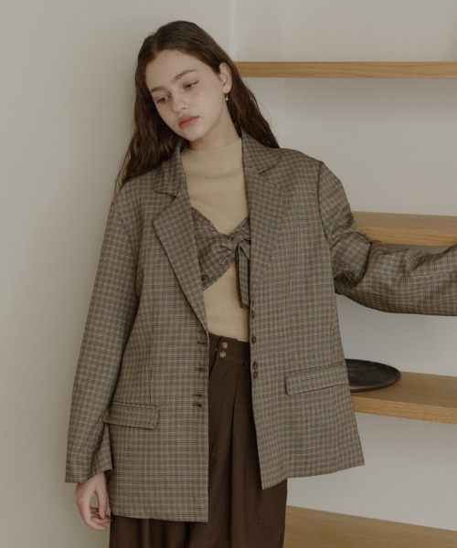 リネンブレンドジャケット OLUN linen blend jacket/リネンブレンドジャケット（テーラードジャケット