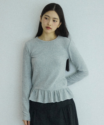 W FRILL T-SHIRT [MELANGE]