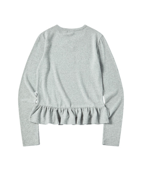 COMONINOZ（コモニノズ）の「W FRILL T-SHIRT [MELANGE]（Tシャツ/カットソー・レディース・グレー・FREE）」の3枚目の写真