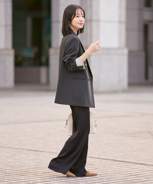 Noble(ノーブル)の「《追加・セットアップ対応》フローツイルピークドラペルジャケット(テーラードジャケット・レディース・モカ/ブルー/チャコールグレー・40/38/36/34)」の5枚目の写真