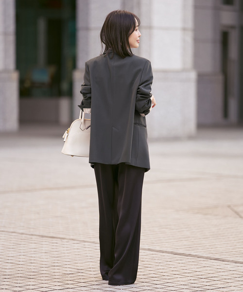 Noble(ノーブル)の「《追加・セットアップ対応》フローツイルピークドラペルジャケット(テーラードジャケット・レディース・モカ/ブルー/チャコールグレー・40/38/36/34)」の6枚目の写真