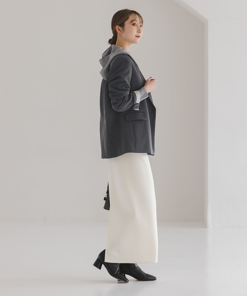 Noble(ノーブル)の「《追加・セットアップ対応》フローツイルピークドラペルジャケット(テーラードジャケット・レディース・モカ/ブルー/チャコールグレー・40/38/36/34)」の17枚目の写真