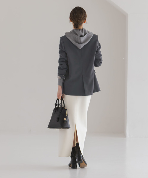 Noble(ノーブル)の「《追加・セットアップ対応》フローツイルピークドラペルジャケット(テーラードジャケット・レディース・モカ/ブルー/チャコールグレー・40/38/36/34)」の18枚目の写真