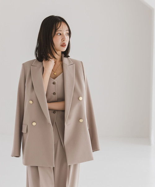 Noble(ノーブル)の「《追加・セットアップ対応》フローツイルピークドラペルジャケット(テーラードジャケット・レディース・モカ/ブルー/チャコールグレー・40/38/36/34)」の22枚目の写真