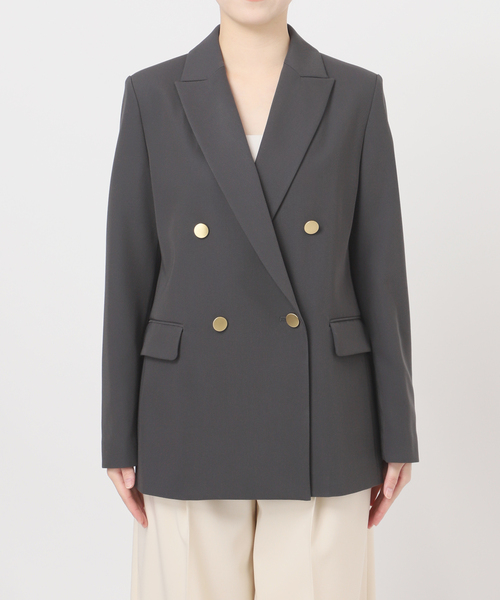 セットアップ対応》フローツイルピークドラペルジャケット（テーラード