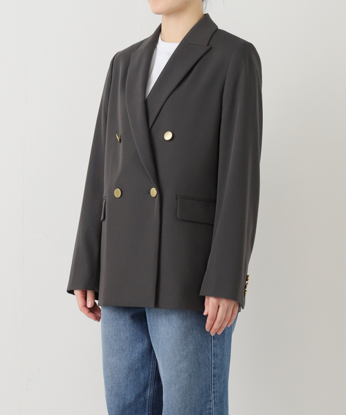 フローツイルピークドラペルジャケット（テーラードジャケット