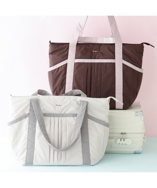 モダンパレット トラベルバッグ ブラウン×ピンク 撥水加工 旅行