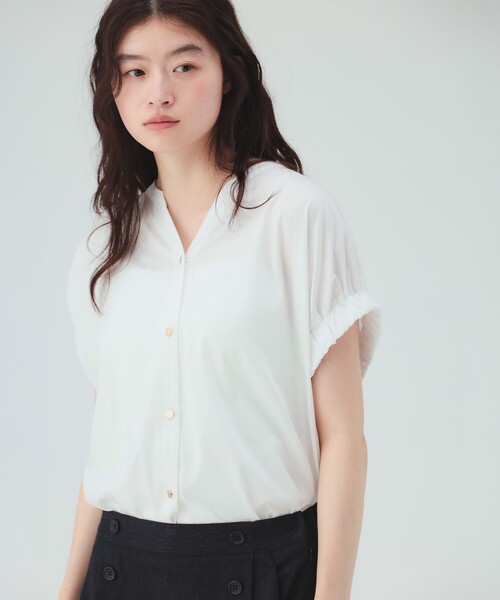 BEAMS HEART(ビームスハート)の「スキッパーネック シルケット カットソー(Tシャツ/カットソー・レディース・オフホワイト/その他/ブラック/イエロー系その他2・FREE)」の13枚目の写真