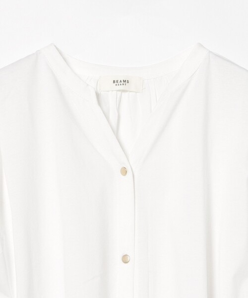 BEAMS HEART(ビームスハート)の「スキッパーネック シルケット カットソー(Tシャツ/カットソー・レディース・オフホワイト/その他/ブラック/イエロー系その他2・FREE)」の16枚目の写真