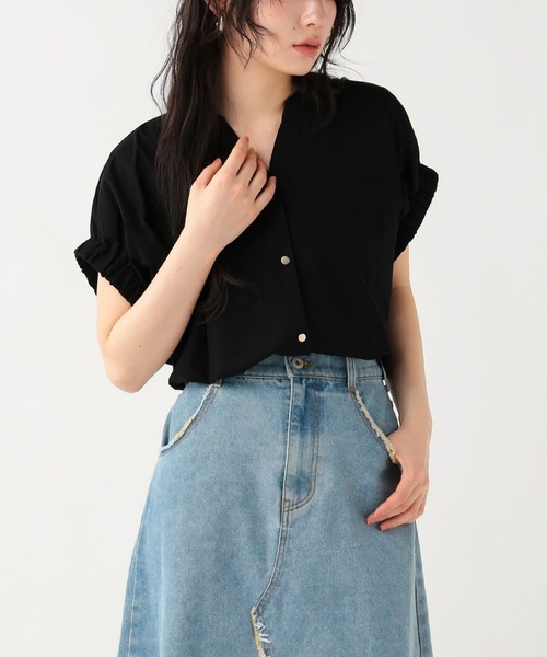 BEAMS HEART(ビームスハート)の「スキッパーネック シルケット カットソー(Tシャツ/カットソー・レディース・オフホワイト/その他/ブラック/イエロー系その他2・FREE)」の3枚目の写真