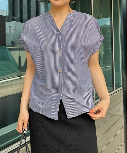 BEAMS HEART(ビームスハート)の「スキッパーネック シルケット カットソー(Tシャツ/カットソー・レディース・オフホワイト/その他/ブラック/イエロー系その他2・FREE)」の6枚目の写真