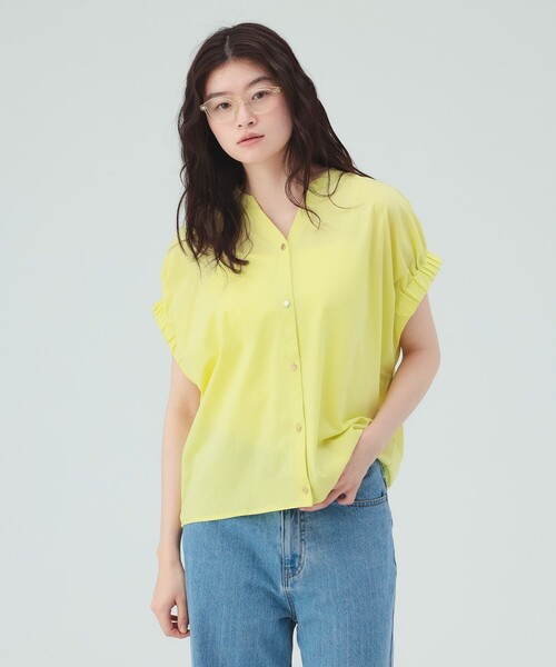 BEAMS HEART(ビームスハート)の「スキッパーネック シルケット カットソー(Tシャツ/カットソー・レディース・オフホワイト/その他/ブラック/イエロー系その他2・FREE)」の10枚目の写真