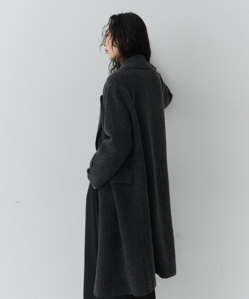 NUJOH(ヌゾ)の「Long Tailored Minimal Coat / ロングテーラードミニマルコート(チェスターコート・レディース・チャコールグレー/ブラウン/ライトベージュ/ブラック・FREE)」の12枚目の写真