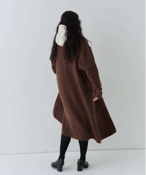 NUJOH(ヌゾ)の「Long Tailored Minimal Coat / ロングテーラードミニマルコート(チェスターコート・レディース・チャコールグレー/ブラウン/ライトベージュ/ブラック・FREE)」の20枚目の写真