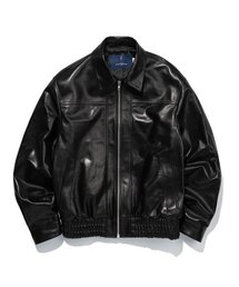 SLOWUNIVERSE（スローユニバース）の「UNISEX LAMBSKIN STANDARD COLLAR SPORTS JACKET (BLACK)（ライダースジャケット）」