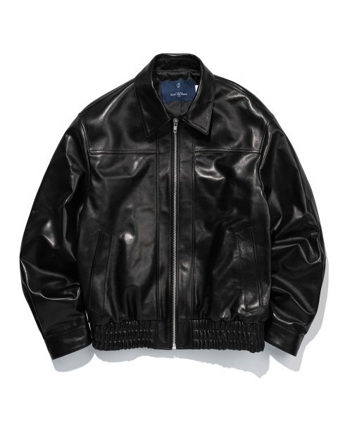 SLOWUNIVERSE(スローユニバース)の「UNISEX LAMBSKIN STANDARD COLLAR SPORTS JACKET (BLACK)(ライダースジャケット・メンズ・その他・X-LARGE/MEDIUM/LARGE)」の1枚目の写真
